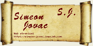 Simeon Jovac vizit kartica